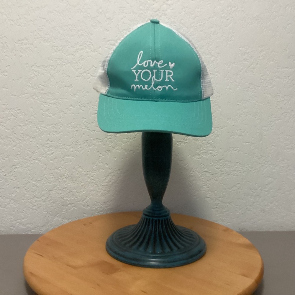 Love Your Melon Trucker Hat Women OSFA Aqua Teal White Mesh Back Snapback USA